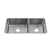  J18 Collection 025812 Undermount 18 Gauge Stainless Steel Double Bowl Kitchen Sink , 32''W x 17-1/2''D x 8''H