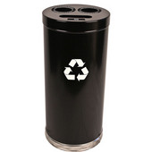  Steel Combo Recycling Trash Container, Black, 24 Gal.