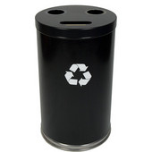  Steel Combo Recycling Trash Container, Black, 34.5 Gal.
