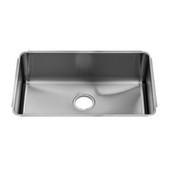  Classic Collection 3211 Undermount 16 Gauge Stainless Steel Single Bowl Kitchen Sink, 28-1/2''W x 17-1/2''D x 10''H