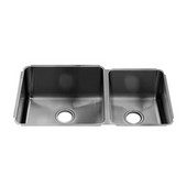  Classic Collection 3233 Undermount 16 Gauge Stainless Steel Double Bowl Kitchen Sink, 32-1/2''W x 19-1/2''D x 10''H