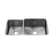  Classic Collection 3234 Undermount 16 Gauge Stainless Steel Double Bowl Kitchen Sink, 32-1/2''W x 19-1/2''D x 10''H