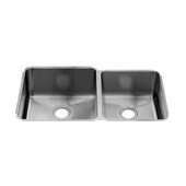  Classic Collection 3236 Undermount 16 Gauge Stainless Steel Double Bowl Kitchen Sink, 35-1/2''W x 19-1/2''D x 10''H