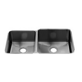  Classic Collection 3237 Undermount 16 Gauge Stainless Steel Double Bowl Kitchen Sink, 35-1/2''W x 19-1/2''D x 10''H