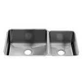  Classic Collection 3239 Undermount 16 Gauge Stainless Steel Double Bowl Kitchen Sink, 35-1/2''W x 19-1/2''D x 10''H