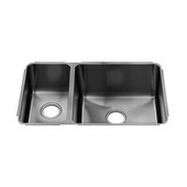  Classic Collection 3246 Undermount 16 Gauge Stainless Steel Double Bowl Kitchen Sink, Larger Right Bowl, 29-1/2''W x 17-1/2''D x 10''H