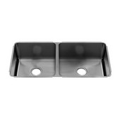 JULIEN Classic Collection 3253 Undermount 16 Gauge Stainless Steel Double Bowl Kitchen Sink , 35-1/2''W x 17-1/2''D x 10''H
