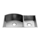  Vintage Collection 3502 Undermount 16 Gauge Stainless Steel Double Bowl Kitchen Sink, 32-1/2''W x 19-1/2''D x 10''H