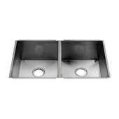  UrbanEdge® Collection 3637 Undermount 16 Gauge Stainless Steel Double Bowl Kitchen Sink, 32-1/2''W x 19-1/2''D x 10''H