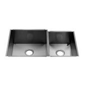  UrbanEdge® Collection 3638 Undermount 16 Gauge Stainless Steel Double Bowl Kitchen Sink, 32-1/2''W x 19-1/2''D x 10''H