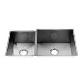  UrbanEdge® Collection 3639 Undermount 16 Gauge Stainless Steel Double Bowl Kitchen Sink, 32-1/2''W x 19-1/2''D x 10''H
