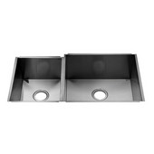  UrbanEdge® Collection 3644 Undermount 16 Gauge Stainless Steel Double Bowl Kitchen Sink, 35-1/2''W x 19-1/2''D x 10''H