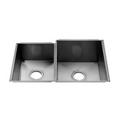  UrbanEdge® Collection 3651 Undermount 16 Gauge Stainless Steel Double Bowl Kitchen Sink, 29-1/2''W x 19-1/2''D x 10''H