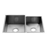 UrbanEdge® Collection 3652 Undermount 16 Gauge Stainless Steel Double Bowl Kitchen Sink, 29-1/2''W x 19-1/2''D x 10''H