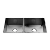  UrbanEdge® Collection 3654 Undermount 16 Gauge Stainless Steel Double Bowl Kitchen Sink, 35-1/2''W x 17-1/2''D x 10''H