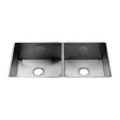  UrbanEdge® Collection 3657 Undermount 16 Gauge Stainless Steel Double Bowl Kitchen Sink, 35-1/2''W x 17-1/2''D x 10''H