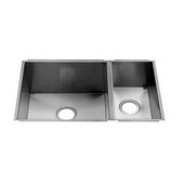  UrbanEdge® Collection 3659 Undermount 16 Gauge Stainless Steel Double Bowl Kitchen Sink, 29-1/2''W x 17-1/2''D x 10''H