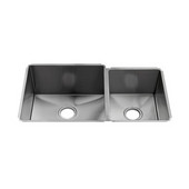 J7® Collection 3952 Undermount 16 Gauge Stainless Steel Double Bowl Kitchen Sink, 32-1/2''W x 19-1/2''D x 10''H