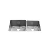 J7® Collection 3954 Undermount 16 Gauge Stainless Steel Double Bowl Kitchen Sink, 35-1/2''W x 19-1/2''D x 10''H