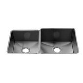  J7® Collection 3957 Undermount 16 Gauge Stainless Steel Double Bowl Kitchen Sink, 35-1/2''W x 19-1/2''D x 10''H
