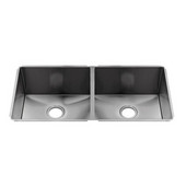  J7® Collection 3958 Undermount 16 Gauge Stainless Steel Double Bowl Kitchen Sink, 38-1/2''W x 19-1/2''D x 10''H