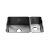  J7® Collection 3989 Undermount 16 Gauge Stainless Steel Double Bowl Kitchen Sink, 29-1/2''W x 17-1/2''D x 10''H