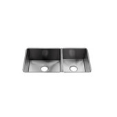  J7® Collection 3991 Undermount 16 Gauge Stainless Steel Double Bowl Kitchen Sink, 32-1/2''W x 17-1/2''D x 10''H