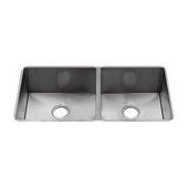  J7® Collection 3992 Undermount 16 Gauge Stainless Steel Double Bowl Kitchen Sink, 35-1/2''W x 17-1/2''D x 10''H