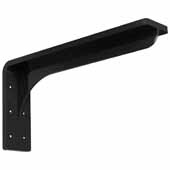  Banq Bench Support Bracket with Mounting Holes, Steel in Black Finish, 16'W x 3'D x 8'H