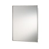Jensen (Formerly Broan) Styleline Surface Mount 1 Door Medicine Cabinet w/ Basic White Finish, Polished Stainless Steel Frame, Plastic Construction w/ 2 Fixed Plastic Shelves 16-1/4''W x 4-1/4''D x 22-1/4''H