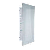Jensen (Formerly Broan) Horizon Recess Mount 1 Door Medicine Cabinet w/ Basic White Finish, Frameless Mirror, Steel Construction w/ 3 Adjustable Glass Shelves, 16''W x 4-1/2''D x 36''H