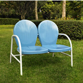  Griffith Metal Loveseat in Sky Blue Finish