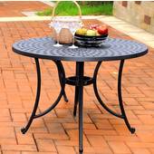  Sedona 42'' Cast Aluminum Dining Table in Charcoal Black Finish