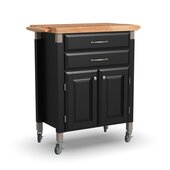  Dolly Madison Prep & Serve Kitchen Cart, Black with Natural Top, 33-3/4'' W x 18-1/2'' D x 36'' H