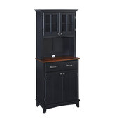 Mix and Match Black buffet server with 2 door hutch and cherry top
