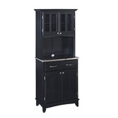 Mix and Match Black buffet server with 2 door hutch and stainless top