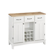 Mix & Match Large Buffet Server Off-White Base with Natural Top, 41-3/4'' W x 17'' D x 36-1/4''H
