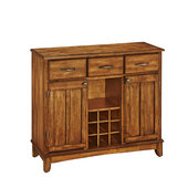 Mix & Match Large Buffet Server with Dark Cottage Oak Stained Base and Cottage Oak Top, 41-3/4'' W x 17'' D x 36-1/4''H