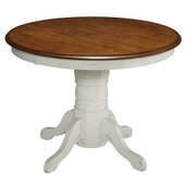  The French Countryside Oak and Rubbed White Pedestal Table, 42'' W x 42'' D x 30'' H