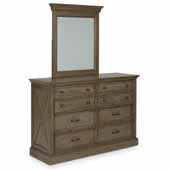  Flexsteel® Mountain Lodge Dresser & Mirror In Multi-Colored Gray, 54''W x 18-3/4''D x 36''H