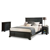  Bedford Queen Bed, Night Stand & Chest, Black Finish