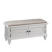  Bermuda Upholstered Bench in Brushed White, 47-1/4''W x 18''D x 21''H