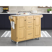 Mix & Match Kitchen Cart Cabinet, Natural Base, Granite Top, 52-1/2'' W x 18'' D x 36''H