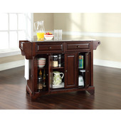  LaFayette Stainless Steel Top Kitchen Island in Vintage Mahogany Finish, 51-1/2'' W x 18'' D x 36'' H