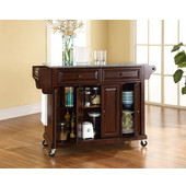  Solid Granite Top Kitchen Cart/Island in Vintage Mahogany Finish, 51-1/2'' W x 18'' D x 36'' H