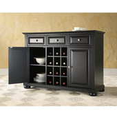  Alexandria Buffet Server / Sideboard Cabinet with Wine Storage in Black Finish