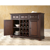  Alexandria Buffet Server / Sideboard Cabinet with Wine Storage in Vintage Mahogany Finish