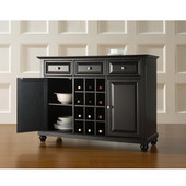  Cambridge Buffet Server / Sideboard Cabinet with Wine Storage in Black Finish