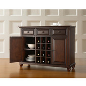  Cambridge Buffet Server / Sideboard Cabinet with Wine Storage in Vintage Mahogany Finish