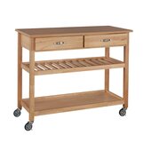  Natural Finish Solid Wood Top Kitchen Cart , 44'' W x 20-1/2'' D x 36''H